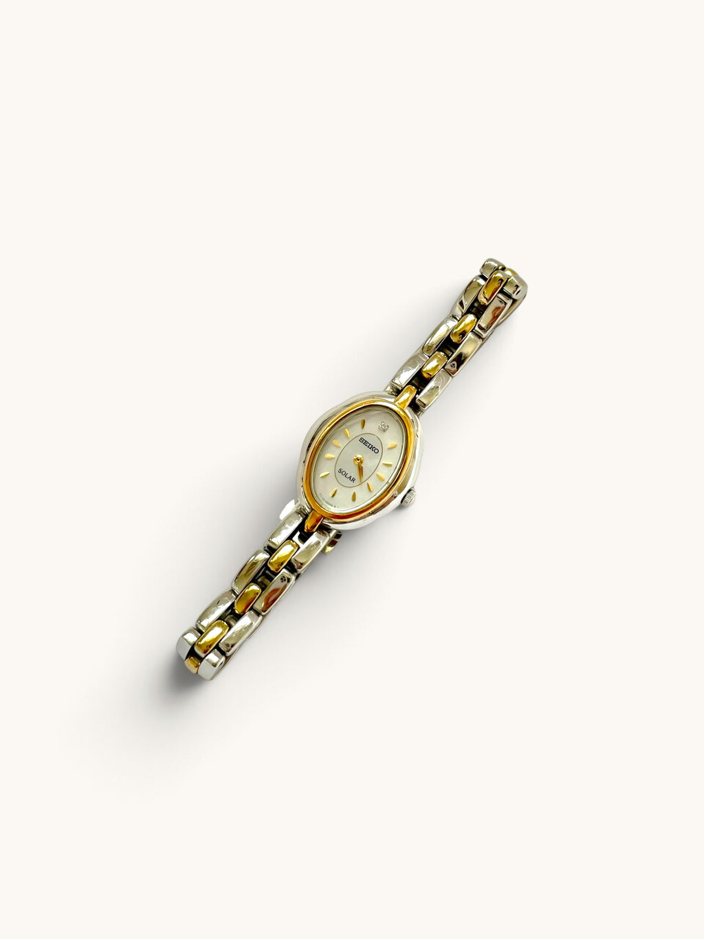 Seiko Solar Two-Tone Blue Dial Bracelet Watch