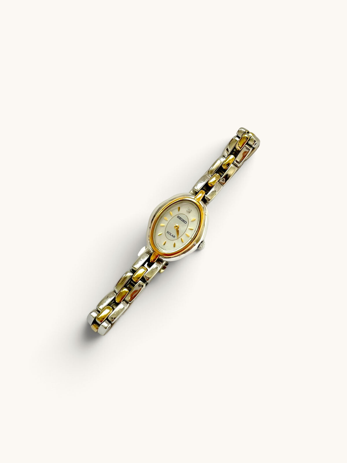 Seiko Solar Two-Tone Blue Dial Bracelet Watch