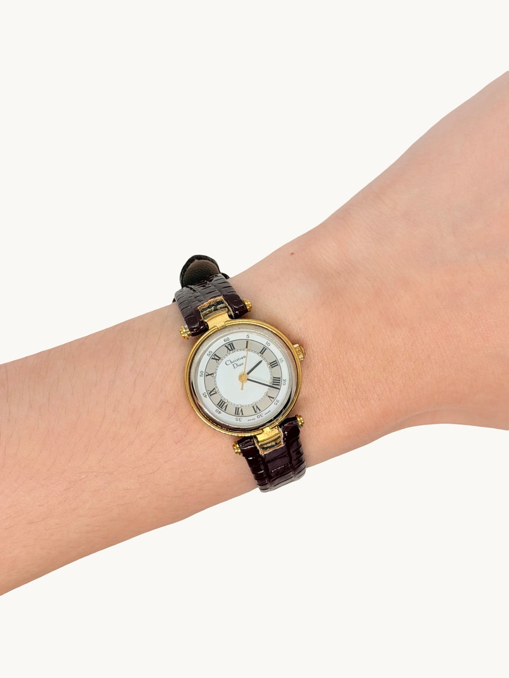 Christian Dior 3005 Gold Roman Numerals Watch