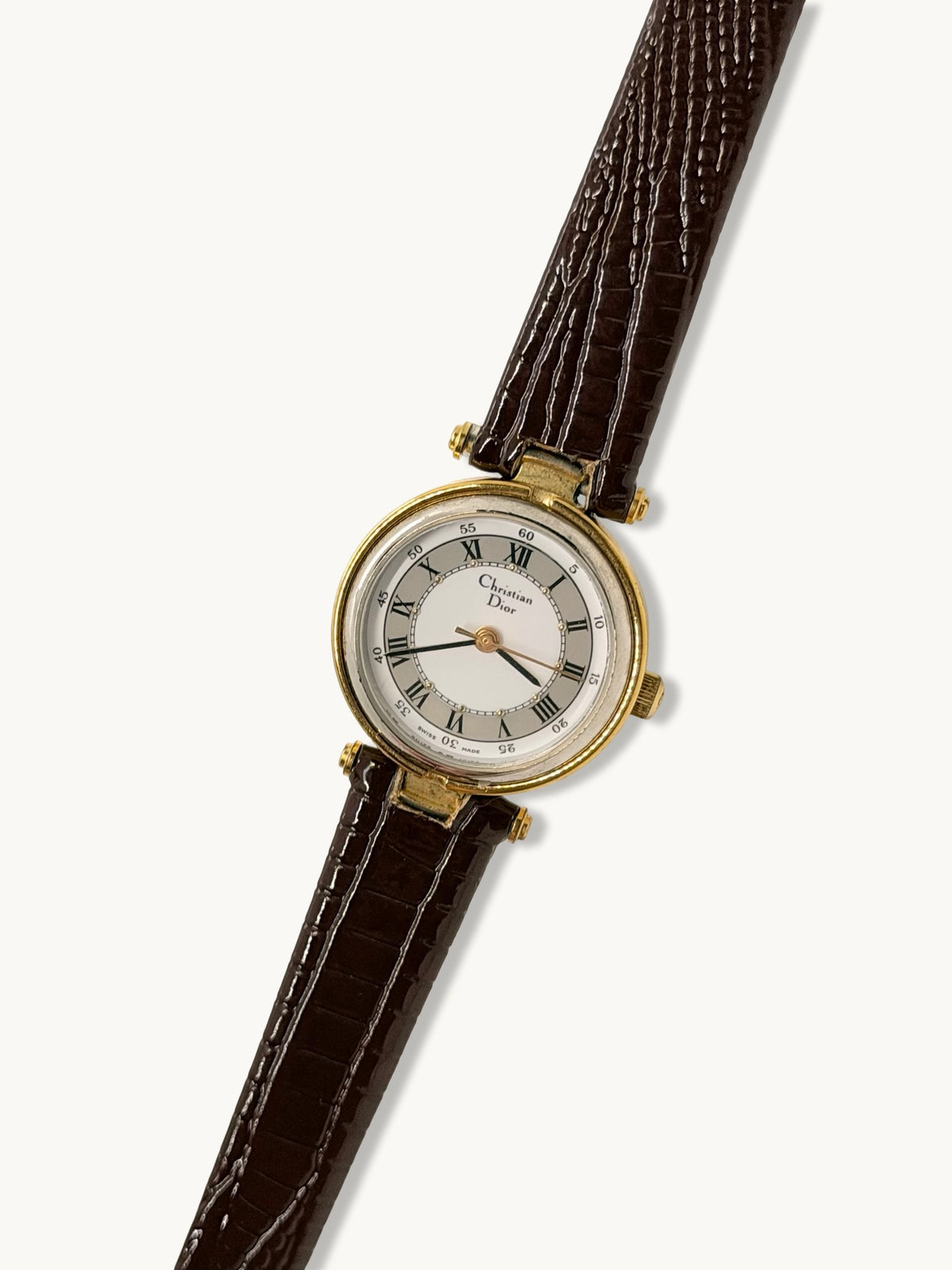 Christian Dior 3005 Gold Roman Numerals Watch