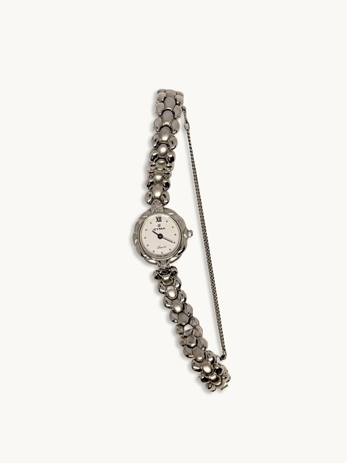 Cyma Louis XV Silver Jewelry Watch