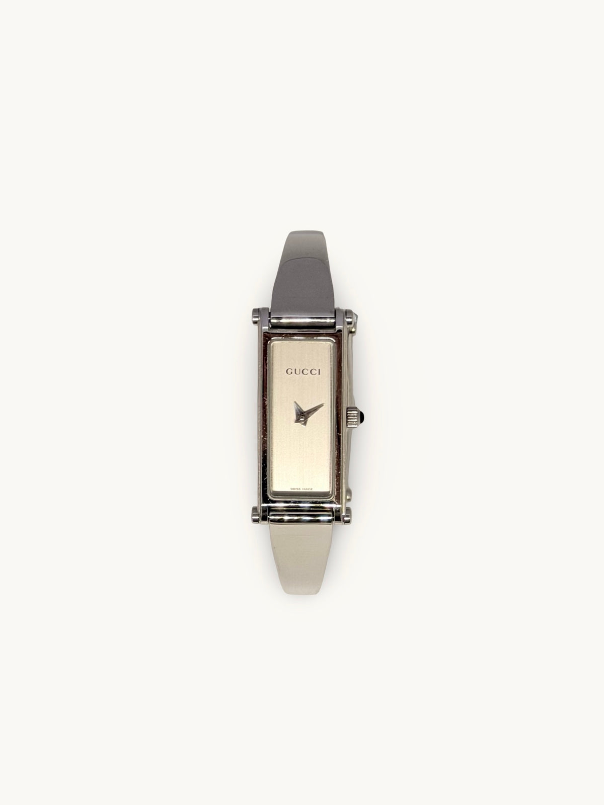 Gucci 1500L Horsebit Silver Bangle Watch (with Box)