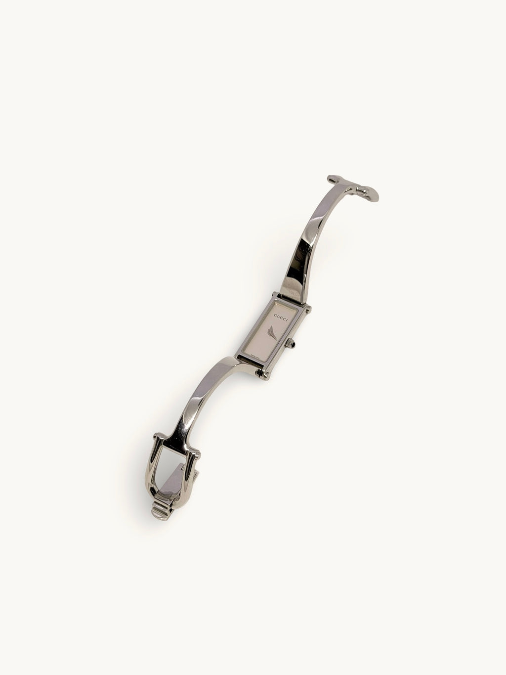 Gucci 1500L Horsebit Silver Bangle Watch (with Box)