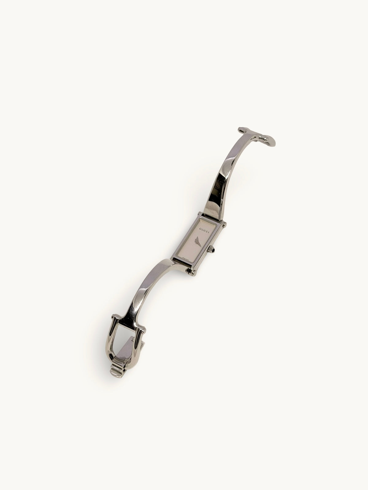 Gucci 1500L Horsebit Silver Bangle Watch (with Box)