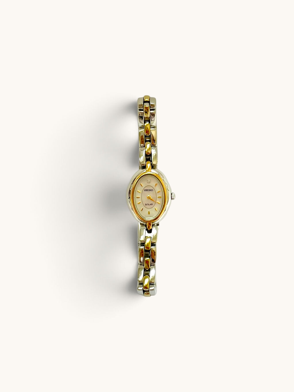 Seiko Solar Two-Tone Blue Dial Bracelet Watch