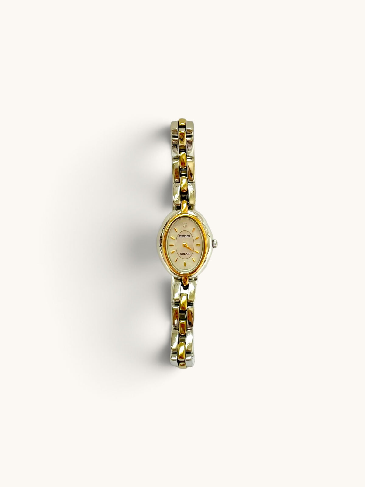Seiko Solar Two-Tone Blue Dial Bracelet Watch