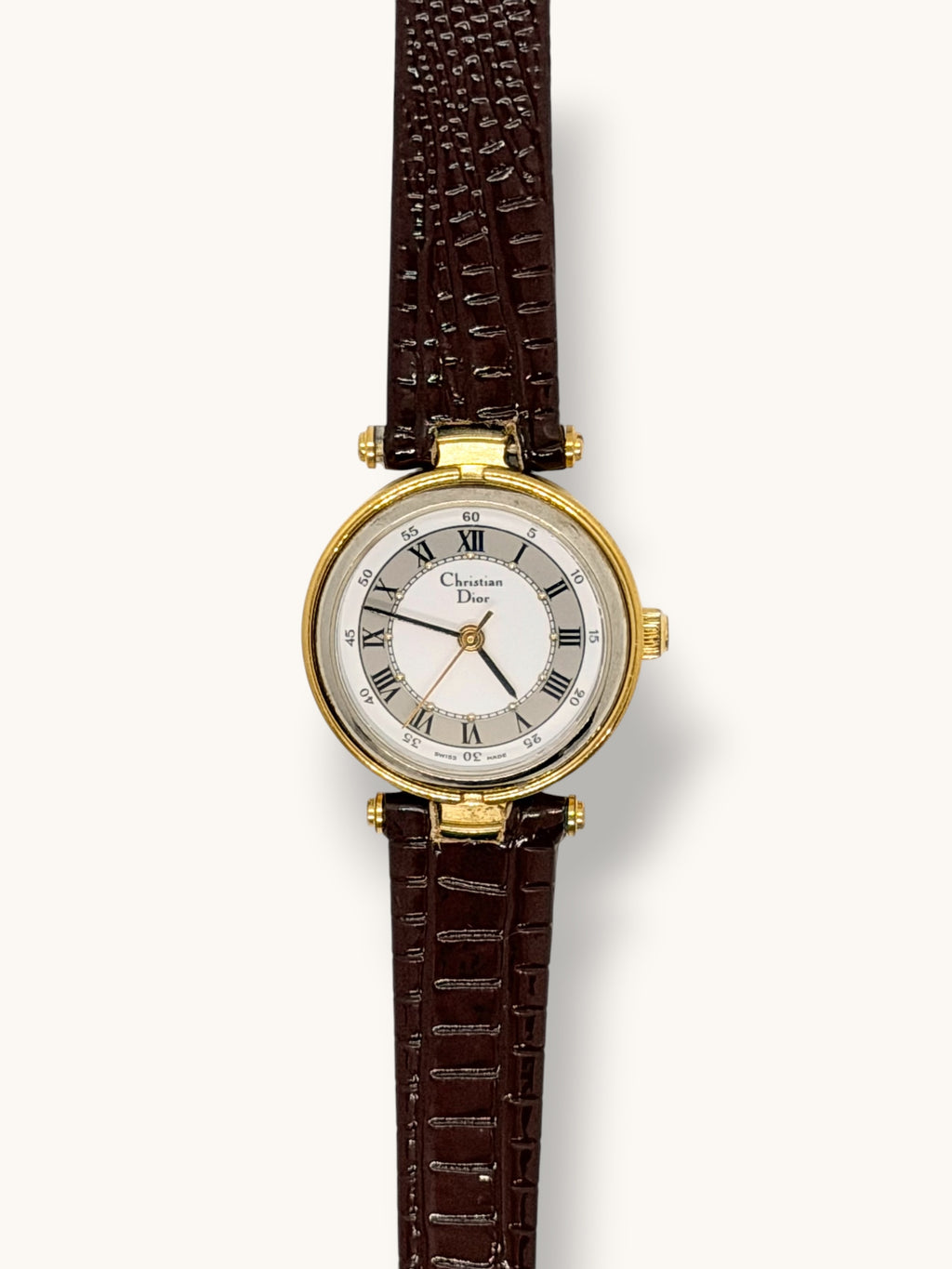 Christian Dior 3005 Gold Roman Numerals Watch